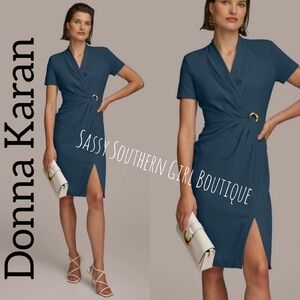 ⭐🆕 Donna Karan Black Label Teal Sheath Dress